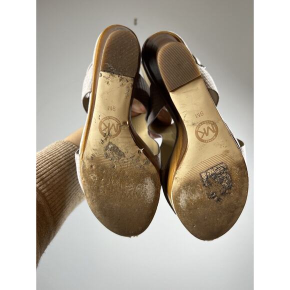 Michael Kors Women's Josephine Wedge Wooden Platform Sandals Size 9 - Picture 6 of 6